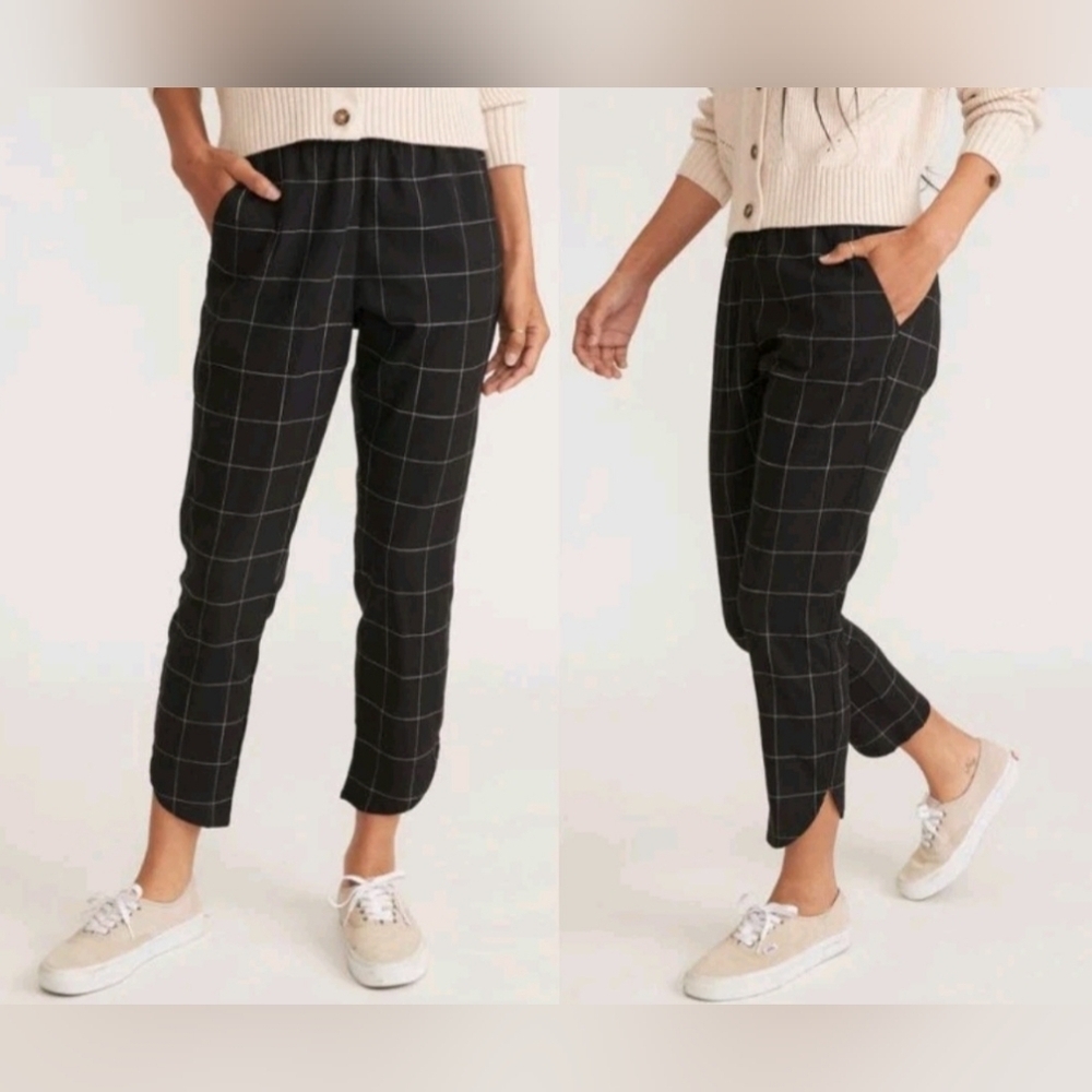 Marine Layer Allison Pant XS Black Tencel Elastic Waist Minimalist Quiet Luxury